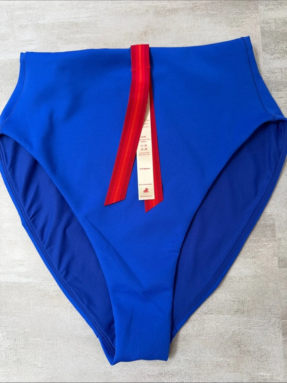 LEFT ON FRIDAY Hi Hi High Waist Bikini Bottoms First Place Blue Sz M NWT